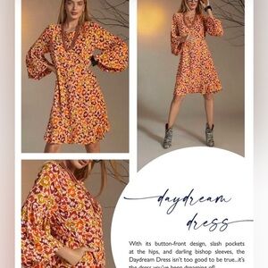CAbi 70s style Daydream Floral Long Sleeve Dress - Multicolor XS